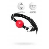 Красный кляп-шар на черных ремешках Anonymo - ToyFa - купить с доставкой в Саранске