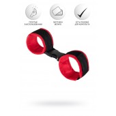 Красно-черные велюровые наручники Anonymo - ToyFa - купить с доставкой в Саранске