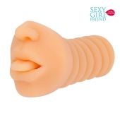 Телесный мастурбатор-ротик с высунутым язычком - Bior toys - в Саранске купить с доставкой