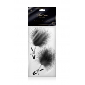 Зажимы на соски с черными пуховыми кисточками Sweet Caress Feather Nipple Clumps - Sweet Caress - купить с доставкой в Саранске