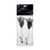 Зажимы для сосков с черными перьями Sweet Caress Feather Nipple Clumps - Sweet Caress - купить с доставкой в Саранске