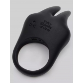 Черное эрекционное виброкольцо Sensation Rechargeable Vibrating Rabbit Love Ring - Fifty Shades of Grey - в Саранске купить с доставкой
