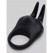 Черное эрекционное виброкольцо Sensation Rechargeable Vibrating Rabbit Love Ring - Fifty Shades of Grey - в Саранске купить с доставкой