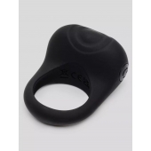 Черное эрекционное виброкольцо Sensation Rechargeable Vibrating Love Ring - Fifty Shades of Grey - в Саранске купить с доставкой