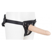 Пустотелый страпон Harness CLASSIC с бандажом - 19,5 см. - LOVETOY (А-Полимер) - купить с доставкой в Саранске