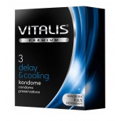 Презервативы VITALIS PREMIUM delay   cooling с охлаждающим эффектом - 3 шт. - Vitalis - купить с доставкой в Саранске