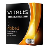 Ребристые презервативы VITALIS PREMIUM ribbed - 3 шт. - Vitalis - купить с доставкой в Саранске