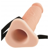 Телесный реалистичный фаллоимитатор с полостью Silicone Hollow Extension - 20 см. - Pipedream - купить с доставкой в Саранске