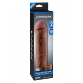 Коричневая насадка с кольцом Perfect 2 Extension with Ball Strap - 19 см. - Pipedream - в Саранске купить с доставкой