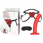 Красный поясной фаллоимитатор Red Heart Strap on Harness   5in Dildo Set - 12,25 см. - Lux Fetish - купить с доставкой в Саранске