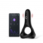 Черное виброкольцо Magic Motion Rise с подхватом мошонки - Magic Motion - в Саранске купить с доставкой