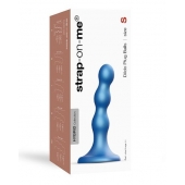 Голубая насадка Strap-On-Me Dildo Plug Balls size S - Strap-on-me - купить с доставкой в Саранске
