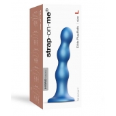 Голубая насадка Strap-On-Me Dildo Plug Balls size L - Strap-on-me - купить с доставкой в Саранске