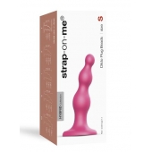 Розовая насадка Strap-On-Me Dildo Plug Beads size S - Strap-on-me - купить с доставкой в Саранске