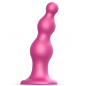 Розовая насадка Strap-On-Me Dildo Plug Beads size S - Strap-on-me - купить с доставкой в Саранске