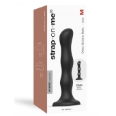 Черная насадка Strap-On-Me Dildo Geisha Balls size M - Strap-on-me - купить с доставкой в Саранске