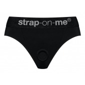 Черные трусики для насадок Heroine Lingerie Harness - size S - Strap-on-me - купить с доставкой в Саранске