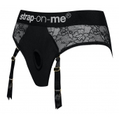 Черные трусики для насадок Diva Lingerie Harness - size S - Strap-on-me - купить с доставкой в Саранске