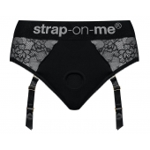 Черные трусики для насадок Diva Lingerie Harness - size S - Strap-on-me - купить с доставкой в Саранске
