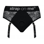 Черные трусики для насадок Diva Lingerie Harness - size M - Strap-on-me - купить с доставкой в Саранске