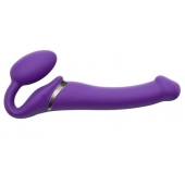 Фиолетовый безремневой вибрострапон Vibrating Bendable Strap-On - size L - Strap-on-me - купить с доставкой в Саранске