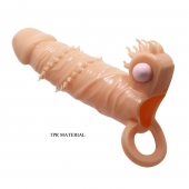 Телесная удлиняющая вибронасадка Penis Sleeve Connor - 17 см. - Baile - в Саранске купить с доставкой