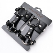 Черные наручники с креплением на кисть руки - Crazy Handmade - купить с доставкой в Саранске