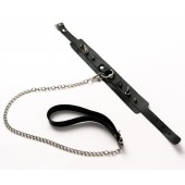 Черный ошейник с шипами и поводком - Crazy Handmade - купить с доставкой в Саранске