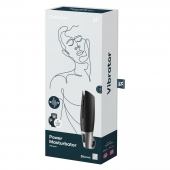 Черный мастурбатор с вибрацией Power Masturbator - Satisfyer - в Саранске купить с доставкой