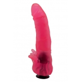 Розовая насадка для страпона с клиторальными лепестками - 18,5 см. - LOVETOY (А-Полимер) - купить с доставкой в Саранске