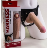 Страпон Harness из двух предметов: трусики с плугом и насадка-фаллос - 17 см. - LOVETOY (А-Полимер) - купить с доставкой в Саранске