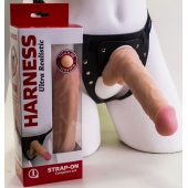 Страпон Harness из двух предметов: регулируемые трусики и насадка-фаллос - 17,5 см. - LOVETOY (А-Полимер) - купить с доставкой в Саранске