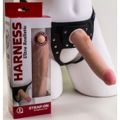 Реалистичный страпон Harness из трусиков и насадки-фаллоса - 18,5 см. - LOVETOY (А-Полимер) - купить с доставкой в Саранске