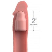 Телесная насадка-удлинитель 2 Inch Silicone X-tension with Strap - 20,3 см. - Pipedream - в Саранске купить с доставкой