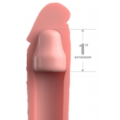 Телесная насадка-удлинитель 1 Inch Silicone X-tension - 17,8 см. - Pipedream - в Саранске купить с доставкой