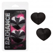 Черные пэстисы в форме сердечек Heart Pasties - California Exotic Novelties - купить с доставкой в Саранске