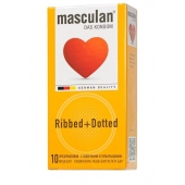 Презервативы с колечками и пупырышками Masculan Ribbed+Dotted - 10 шт. - Masculan - купить с доставкой в Саранске