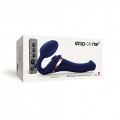 Синий безремневой страпон Multi Orgasm Size S с клиторальной стимуляцией - Strap-on-me - купить с доставкой в Саранске