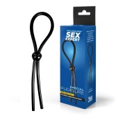 Черное силиконовое лассо с шариком для утяжки - Sex Expert - в Саранске купить с доставкой