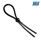 Черное силиконовое лассо с шариком для утяжки - Sex Expert - в Саранске купить с доставкой