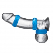 Комплект из трех голубых колец для эрекции 3-Pack Nuts   Bolts Stretch Cock Ring Set - BlueLine - в Саранске купить с доставкой