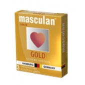 Презервативы Masculan Ultra Gold с золотым напылением и ароматом ванили - 3 шт. - Masculan - купить с доставкой в Саранске