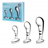 Набор из 3 стальных стимуляторов простаты Stainless Steel P-spot Training Set - b-Vibe - в Саранске купить с доставкой