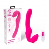 Розовый безремневой страпон на радиоуправлении Strapless Together - 22 см. - Together Toy - купить с доставкой в Саранске