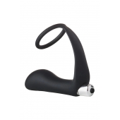 Черное эрекционное кольцо с вибропробкой Vibrating Anal Plug With Cockring - Dream Toys - в Саранске купить с доставкой