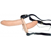 Телесный женский страпон с вагинальной пробкой Strap-On Duo - 15 см. - Orion - купить с доставкой в Саранске