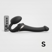 Черный безремневой страпон Multi Orgasm Size S с клиторальной стимуляцией - Strap-on-me - купить с доставкой в Саранске