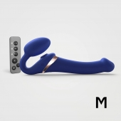 Синий безремневой страпон Multi Orgasm Size M с клиторальной стимуляцией - Strap-on-me - купить с доставкой в Саранске