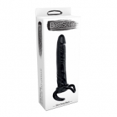 Чёрная насадка-фаллос для двойного проникновения INFLATABLE DILDO SLIM DONG  - 13,5 см. - Toyz4lovers - в Саранске купить с доставкой