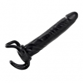 Чёрная насадка-фаллос для двойного проникновения INFLATABLE DILDO SLIM DONG  - 13,5 см. - Toyz4lovers - в Саранске купить с доставкой